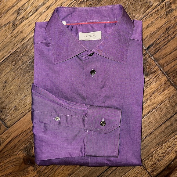 ETON of Sweden Contemporary Fit Dress Shirt Purple - Picture 6 of 7